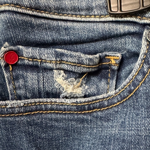 SLINK Distressed Blue Jean Shorts - Picture 3 of 10